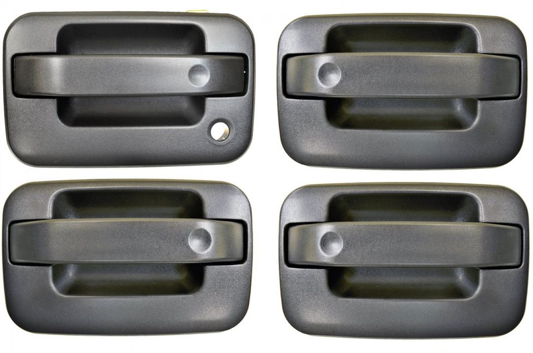 PT Auto Warehouse FO-3509A-QPK - Exterior Outside Door Handle, Textured Black - without Keyless Entry, Front/Rear Left/Right, Set of 4