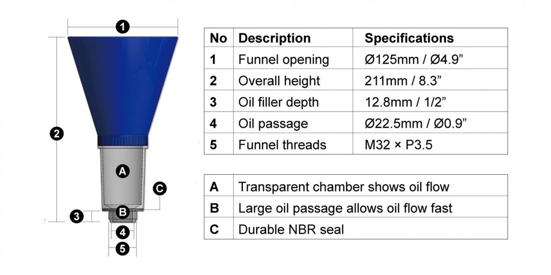 PT Auto Warehouse OF-AZ6350-OSP - Engine Oil Change Funnel with Piercer