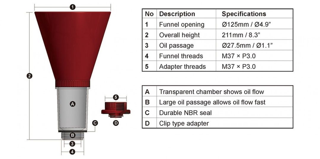 PT Auto Warehouse OF-TO6350 - Oil Filter Funnel