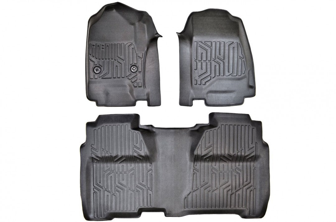 PT Auto Warehouse - 892142-890844 - First & Extended Second Row Floor Liners - Black