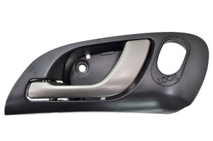 PT Auto Warehouse AC-2101RA-FL - Interior Inner Inside Door Handle, Silver Lever with Black Housing - Front Left Driver Side