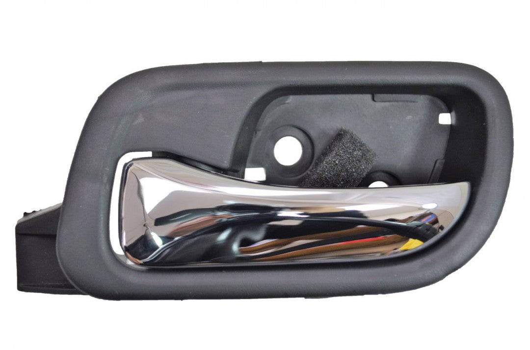 PT Auto Warehouse AC-2102MA-RL - Interior Inner Inside Door Handle, Chrome Lever with Black Housing - Rear Left Driver Side