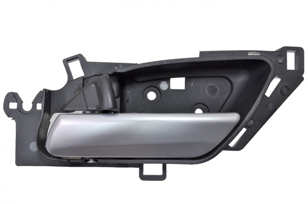 PT Auto Warehouse AC-2702MA-LH - Interior Inner Inside Door Handle, Satin Chrome Lever with Black Housing - Left Driver Side