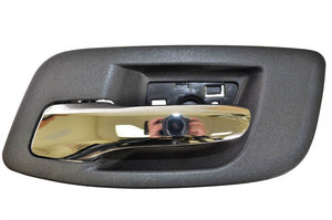 PT Auto Warehouse CH-2201MA-FL - Inner Interior Inside Door Handle, Black Housing with Chrome Lever - without Memory Holes, Driver Side Front