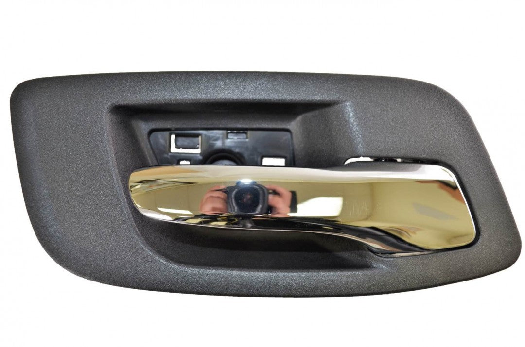 PT Auto Warehouse CH-2201MA-FR - Interior Inner Inside Door Handle, Chrome Lever with Black Housing - Front Right Passenger Side