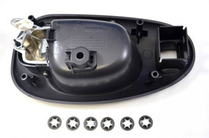 PT Auto Warehouse CH-2334MA-FL - Inner Interior Inside Door Handle, Black Housing with Chrome Lever - Driver Side Front