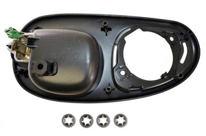 PT Auto Warehouse CH-2334MA-RL - Inner Interior Inside Door Handle, Black Housing with Chrome Lever - without Speaker Cover, Driver Side Rear