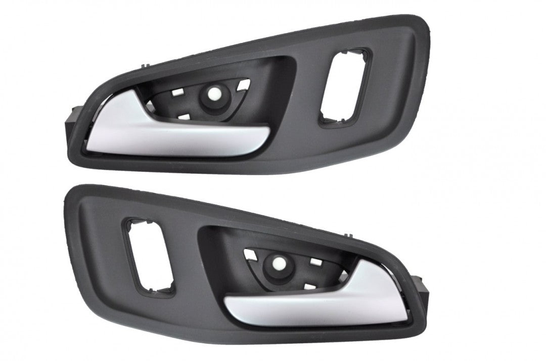 PT Auto Warehouse FO-2348RA-FP - Interior Inner Inside Door Handle, Silver Lever with Black Housing - Front Left/Right Pair