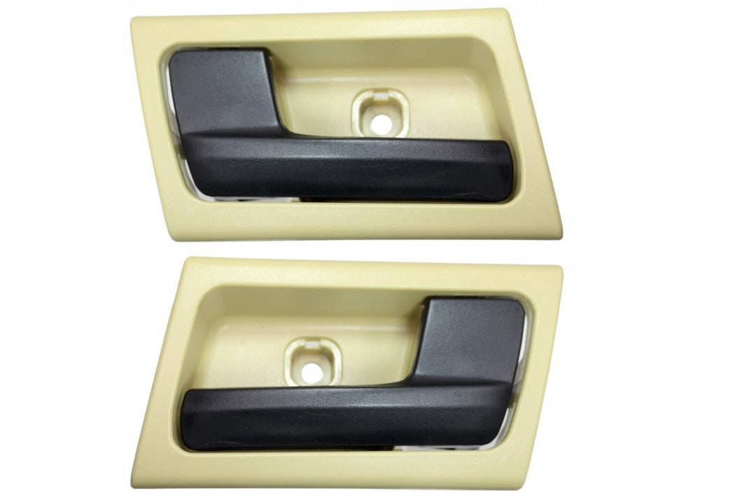 PT Auto Warehouse FO-2363AE-DP - Interior Inner Inside Door Handle, Black Lever with Beige Housing (Camel) - Left/Right Pair