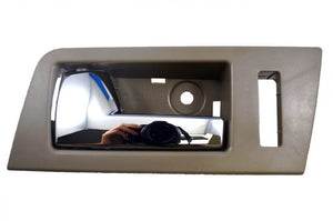 PT Auto Warehouse FO-2704MG-FL - Inner Interior Inside Door Handle, Gray (Stone) Housing with Chrome Lever - Driver Side Front
