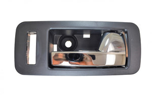 PT Auto Warehouse FO-2706MA-FR - Interior Inner Inside Door Handle, Black Housing with Chrome Lever - with Power Lock Hole, Passenger Side Front
