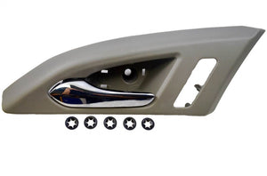 PT Auto Warehouse GM-2319MGFL2 - Inner Interior Inside Door Handle, Gray Housing with Chrome Lever - with Memory Hole, Driver Side Front