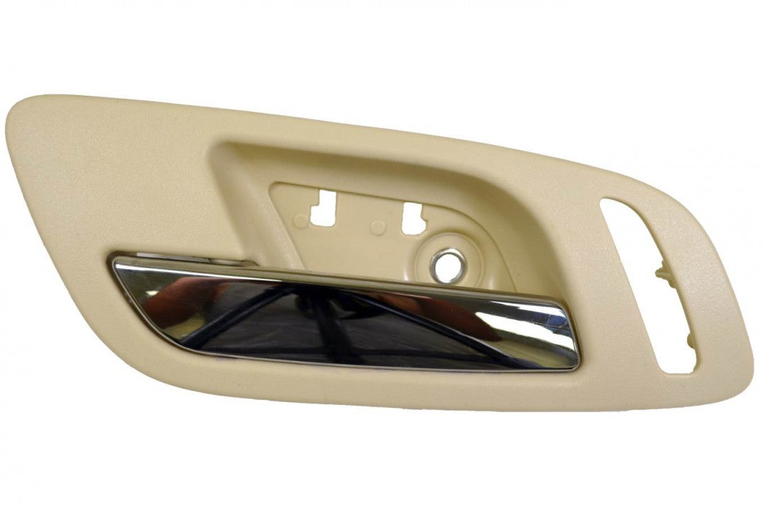 PT Auto Warehouse GM-2545ME-FL - Inside Inner Interior Door Handle, Beige (Cashmere) Housing with Chrome Lever - Driver Side Front
