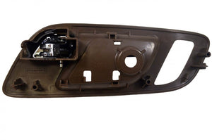 PT Auto Warehouse GM-2546MBFL2 - Inner Interior Inside Door Handle, Brown (Cashmere) Housing with Chrome Lever - with Memory and Heated Seat Hole, Driver Side Front