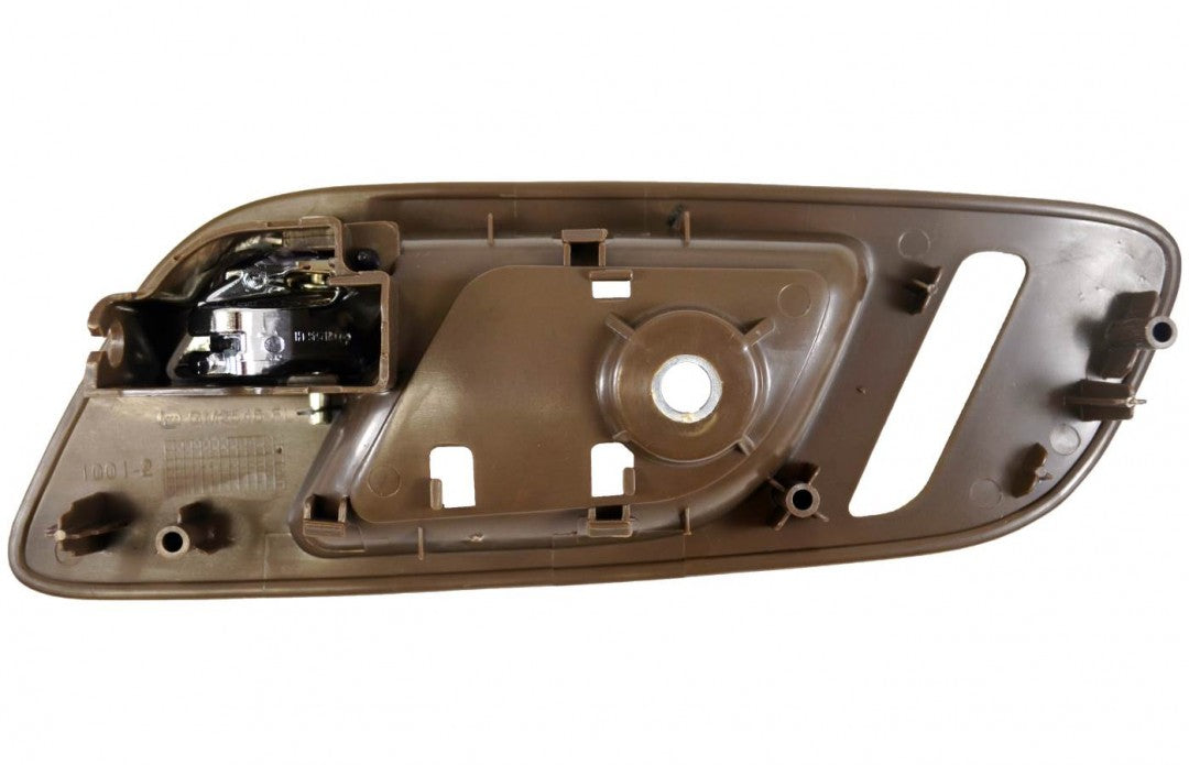 PT Auto Warehouse GM-2546MBFPK3 - Inner Interior Inside Door Handle, Brown (Cashmere) Housing with Chrome Lever - Driver Side Front, with Heated Seat, without Memory Hole; Passenger Side Front, without Hole