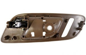 PT Auto Warehouse GM-2546MBFPK3 - Inner Interior Inside Door Handle, Brown (Cashmere) Housing with Chrome Lever - Driver Side Front, with Heated Seat, without Memory Hole; Passenger Side Front, without Hole