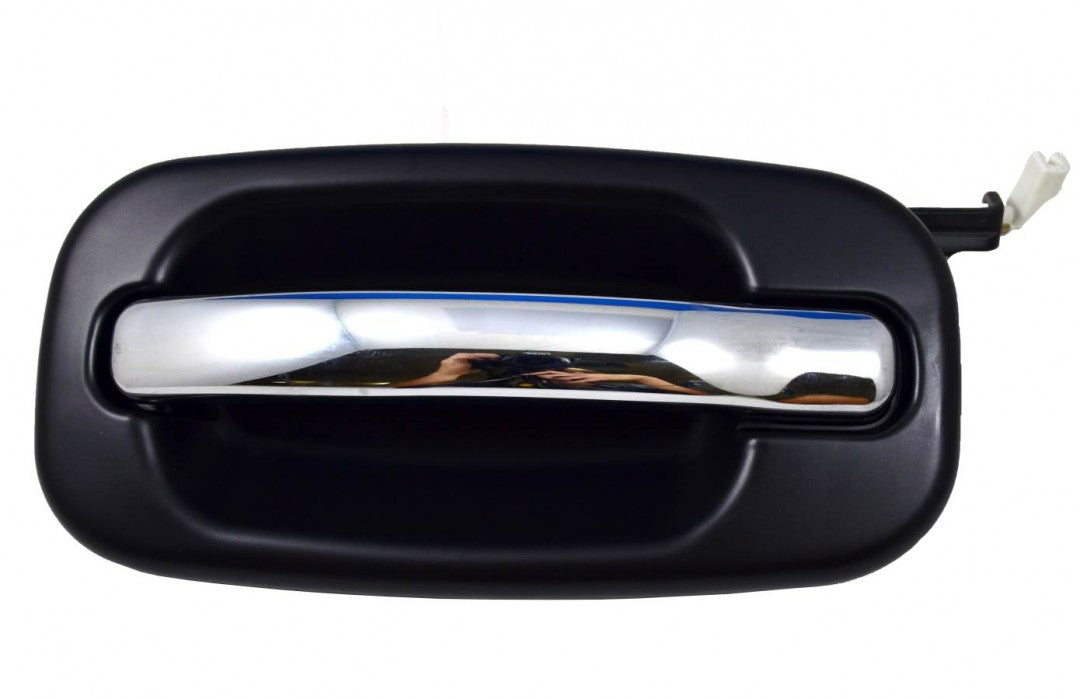 PT Auto Warehouse GM-3523MS-RL - Outer Exterior Outside Door Handle, Smooth Black Housing with Chrome Lever - Driver Side Rear