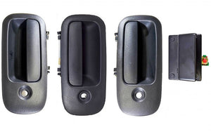 PT Auto Warehouse GM-3903A-FPRT - Exterior Outer Outside Door Handle, Textured Black - Front Left/Right, Rear Right, Rear Latch Control Release, Set of 4