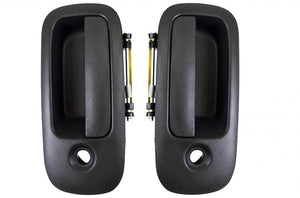 PT Auto Warehouse GM-3906A-RP - Exterior Outer Outside Door Handle, Textured Black - Rear Left/Right Pair