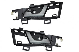 PT Auto Warehouse HO-2307GA-FP - Interior Inner Inside Door Handle, Gray Lever with Black Housing - Front Left/Right Pair