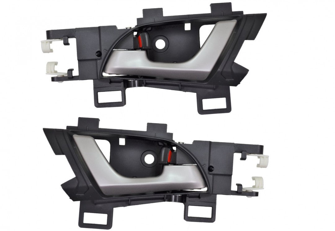 PT Auto Warehouse HO-2307RA-RP - Interior Inner Inside Door Handle, Silver Lever with Black Housing - Rear Left/Right Pair