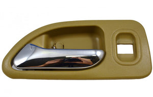 PT Auto Warehouse HO-2579ME-RL - Inner Interior Inside Door Handle, Beige/Tan Housing with Chrome Lever - Driver Side Rear