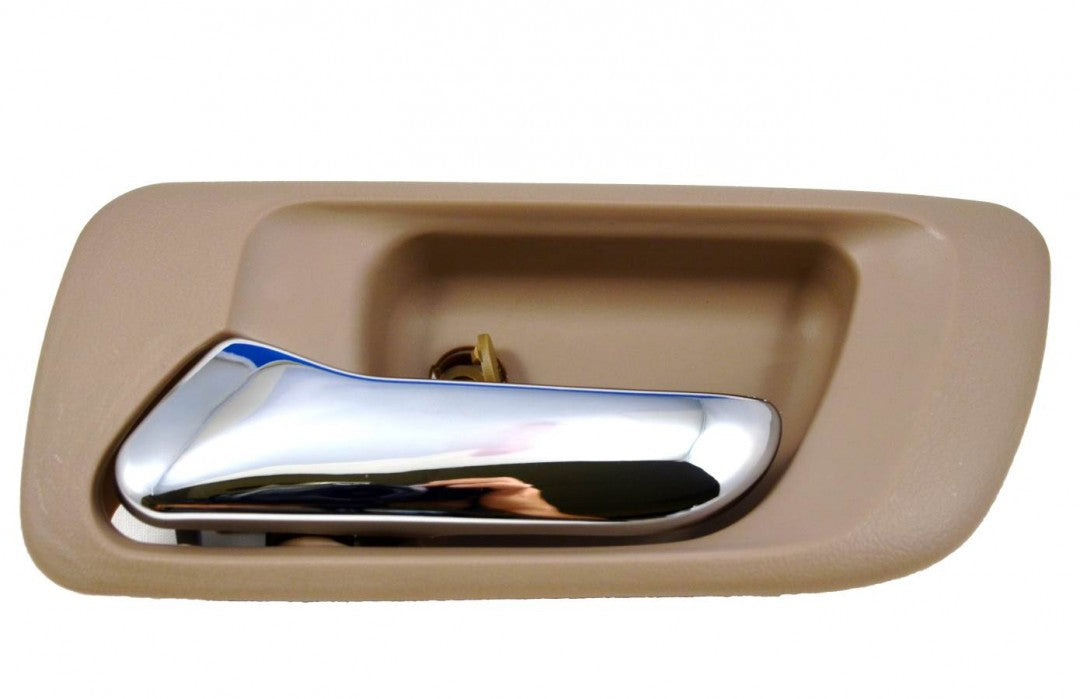 PT Auto Warehouse HO-2580ME-RL - Inner Interior Inside Door Handle, Beige/Tan Housing with Chrome Lever - Driver Side Rear