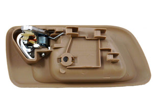 PT Auto Warehouse HO-2580ME-RL - Inner Interior Inside Door Handle, Beige/Tan Housing with Chrome Lever - Driver Side Rear
