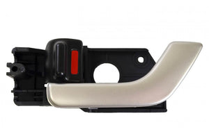 PT Auto Warehouse HY-2508SA-FL - Inner Interior Inside Door Handle, Silver Lever with Black Knob - Driver Side Front