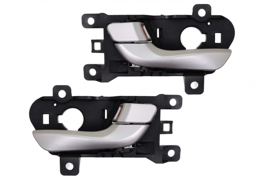 PT Auto Warehouse HY-2602R-FP - Interior Inner Inside Door Handle, Silver Lever/knob - Front Left/Right Pair
