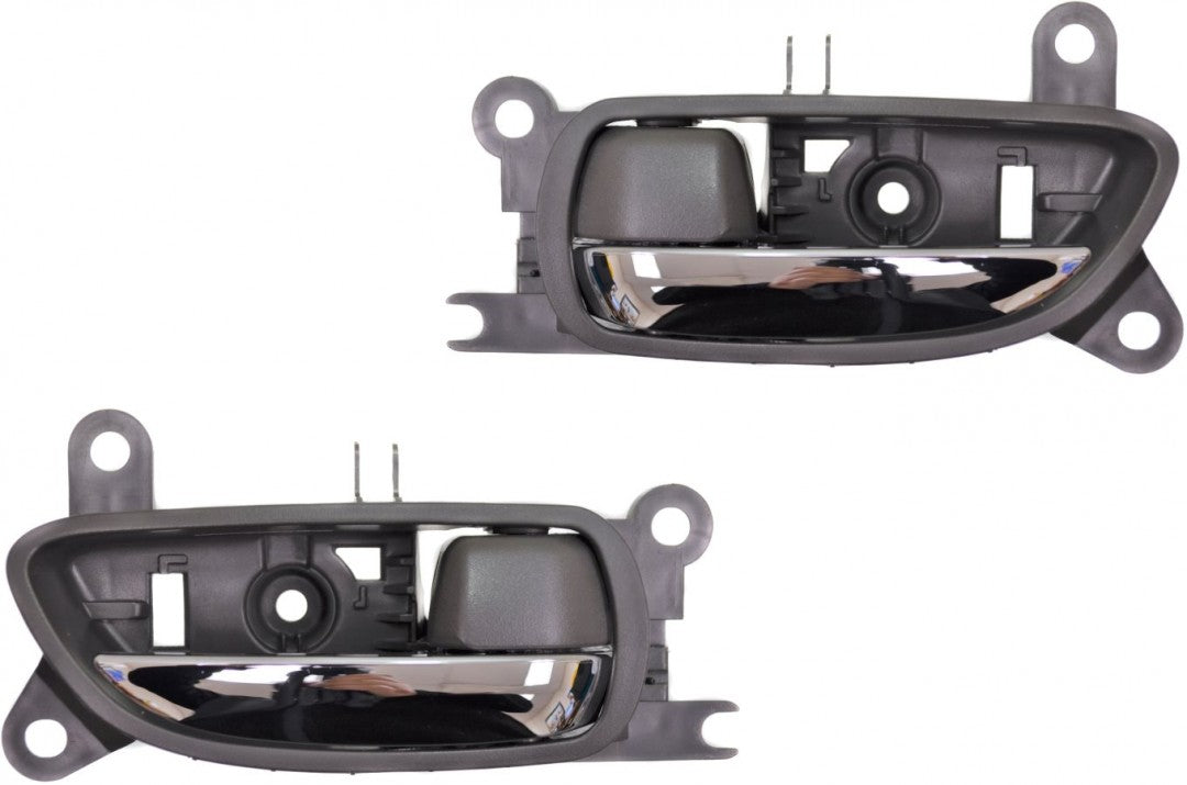 PT Auto Warehouse LX-2120MG-FP - Interior Inner Inside Door Handle, Chrome Lever with Gray Housing (Orchid Brown) - Front Left/Right Pair