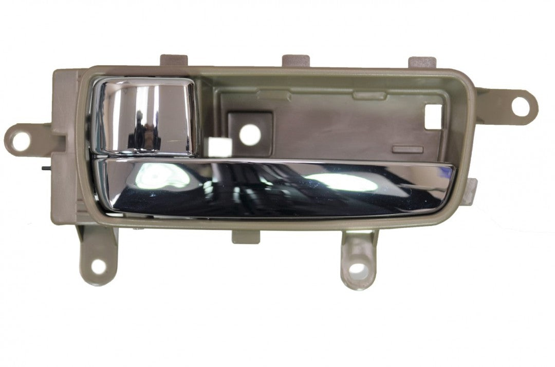 PT Auto Warehouse NI-2120MB-LH - Interior Inner Inside Door Handle, Chrome Lever with Brown (Blonde) Housing - Left Driver Side