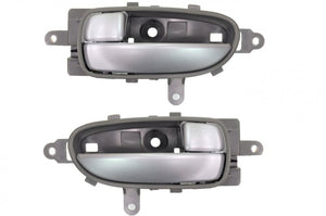 PT Auto Warehouse NI-2121RE-DP - Interior Inner Inside Door Handle, Silver Lever with Beige Housing (Cafe Latte) - Left/Right Pair