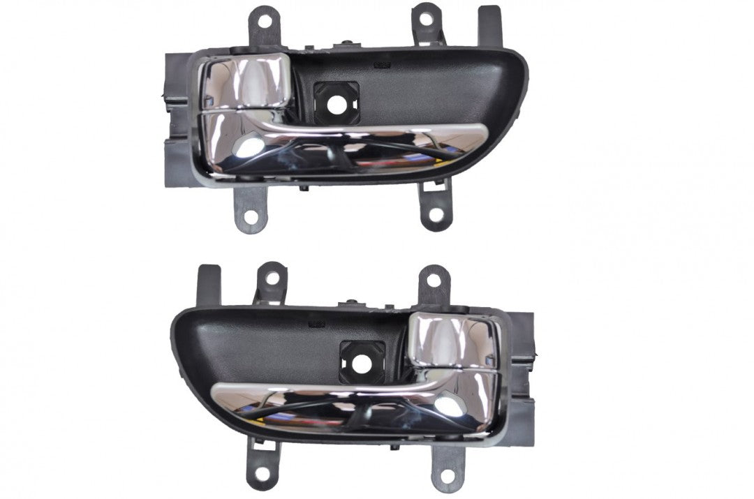 PT Auto Warehouse NI-2906MA-DP - Interior Inner Inside Door Handle, Chrome Lever with Black Housing - Left/Right Pair