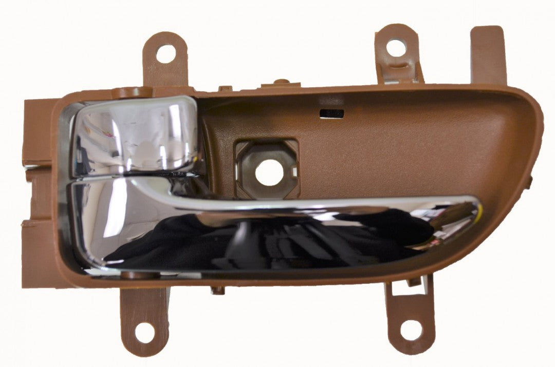 PT Auto Warehouse NI-2906MB-LH - Inner Interior Inside Door Handle, Brown (Caramel) Housing with Chrome Lever - Driver Side
