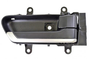 PT Auto Warehouse NI-2907A-RH - Inner Interior Inside Door Handle, Black Housing with Silver Insert Lever - Passenger Side