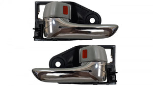PT Auto Warehouse TO-2248MH-DP - Inner Interior Inside Door Handle, Light Gray Knob with Chrome Lever - Left/Right Pair