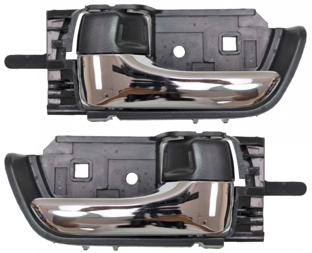 PT Auto Warehouse TO-2333MA-DP - Inner Interior Inside Door Handle, Chrome Lever with Black Knob - Left/Right Pair