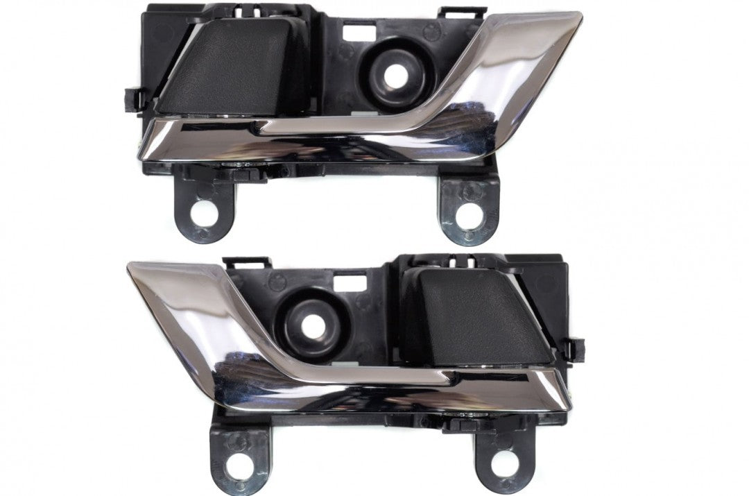 PT Auto Warehouse TO-2605MA-DP - Interior Inner Inside Door Handle, Chrome Lever with Black Housing - Left/Right Pair