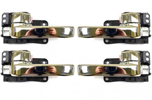 PT Auto Warehouse TO-2956M-QP - Inner Interior Inside Door Handle, Chrome - Front/Rear Left/Right, Set of 4