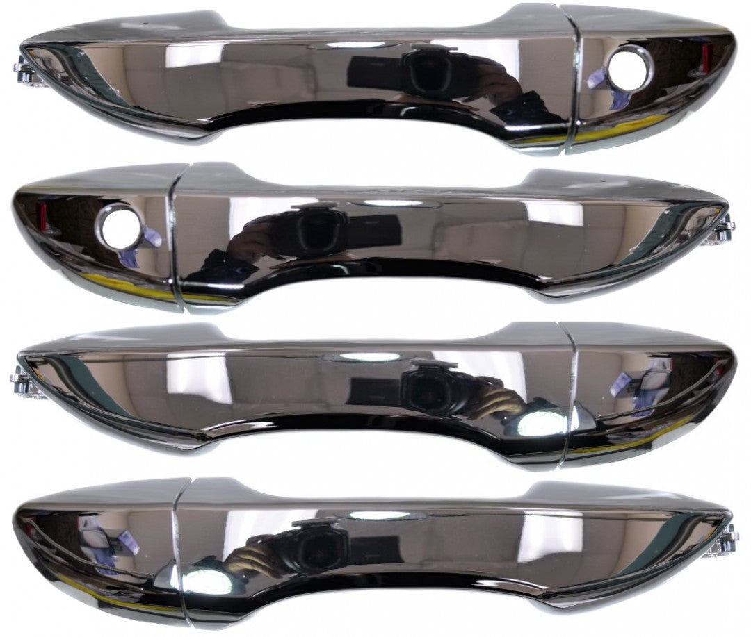 PT Auto Warehouse TO-3289M-QP - Exterior Outer Outside Door Handle, Chrome - Front/Rear Left/Right, Set of 4